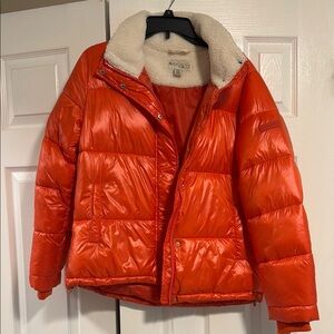 Women's Orange Puffer Jacket